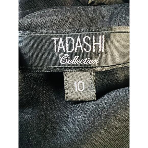 Tadashi Shoji NEW Collection 100% Silk Midi Black and White Dress Size 10 - Picture 14 of 14